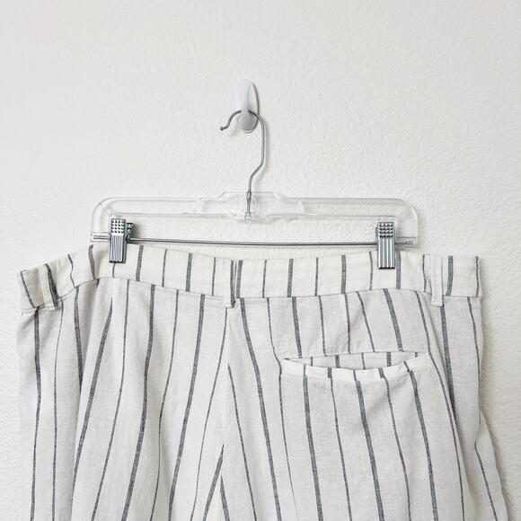 [Old Navy] Striped Navy White Linen Blend Extra High Rise Taylor Shorts Size XL - Picture 7 of 12
